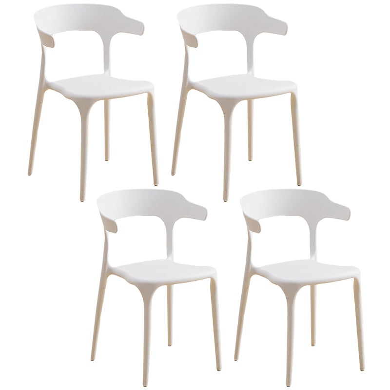 Plastic Modern Kitchen Side Chair 20'' Wide Matte Finish Arm Chair with 4 Legs