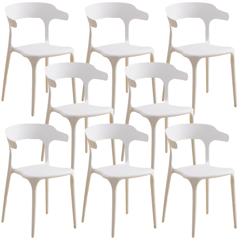 Plastic Modern Kitchen Side Chair 20'' Wide Matte Finish Arm Chair with 4 Legs