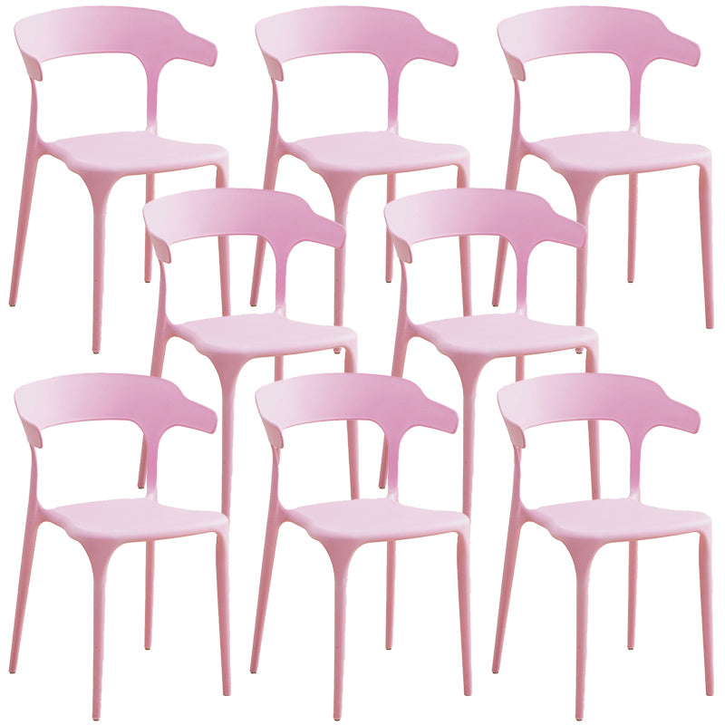 Plastic Modern Kitchen Side Chair 20'' Wide Matte Finish Arm Chair with 4 Legs