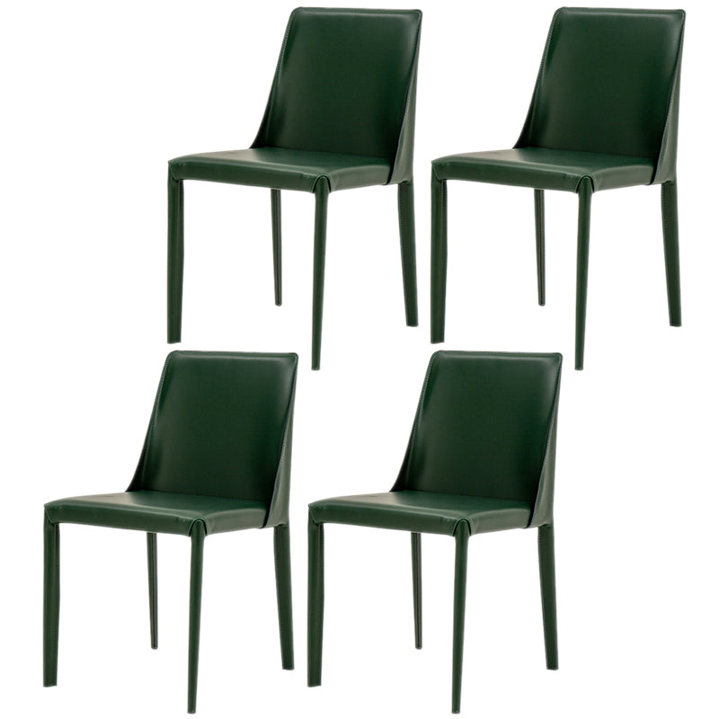 Scandinavian Style Metal Dining Chairs Solid Back Armless Chair for Home