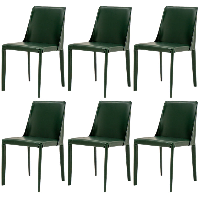 Scandinavian Style Metal Dining Chairs Solid Back Armless Chair for Home