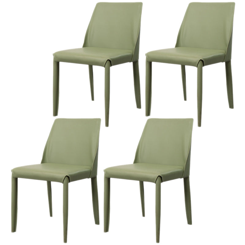 Scandinavian Style Metal Dining Chairs Solid Back Armless Chair for Home