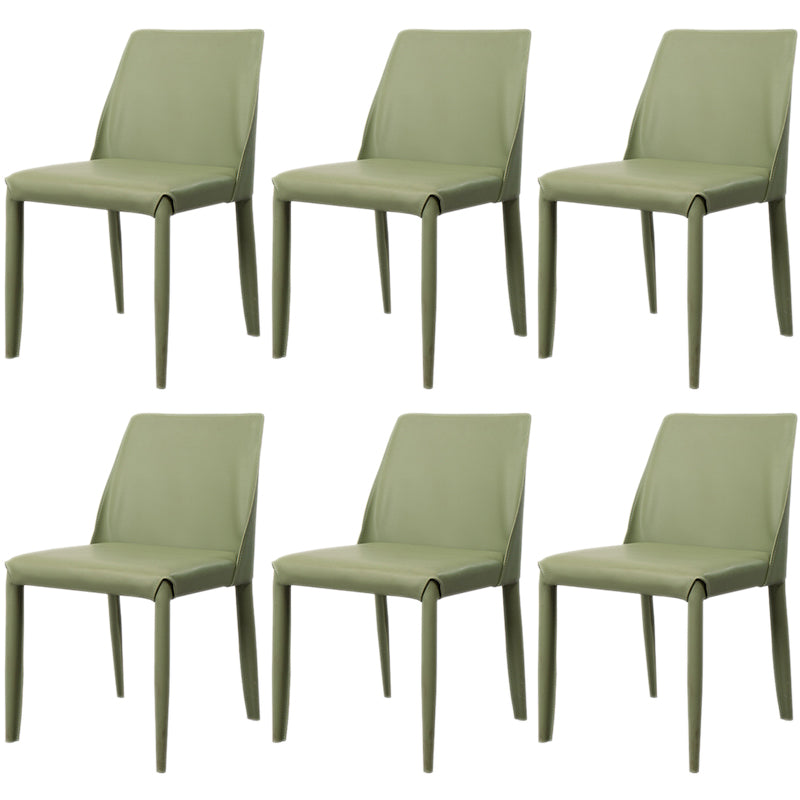 Scandinavian Style Metal Dining Chairs Solid Back Armless Chair for Home