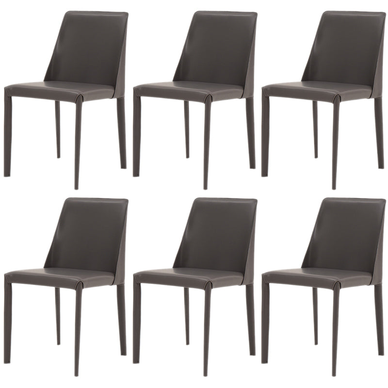 Scandinavian Style Metal Dining Chairs Solid Back Armless Chair for Home