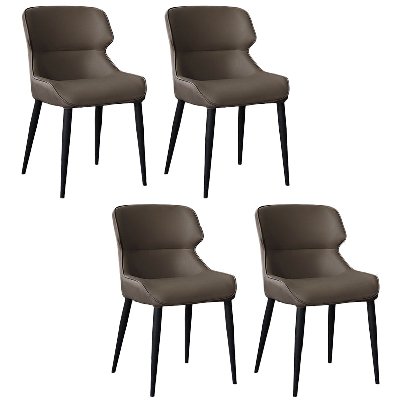 Metal Scandinavian Style Dining Chair Home Wingback Side Armless Chair