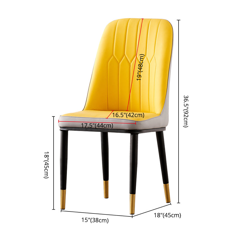 Noordse stijl metalen dineren accentstoel eetkamer armloze eetkamerstoelen