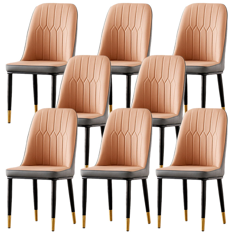 Nordic Style Metal Dining Accent Chair Dining Room Armless Dining Chairs