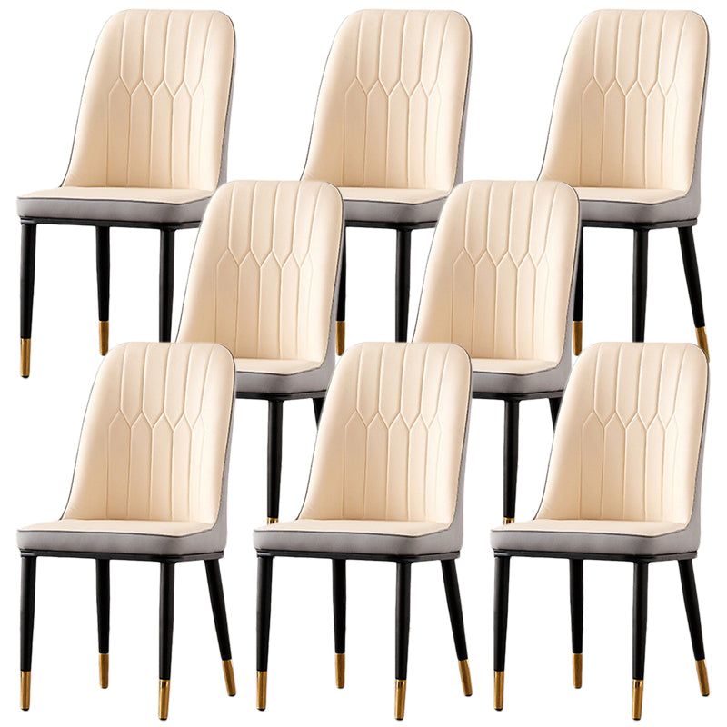 Nordic Style Metal Dining Accent Chair Dining Room Armless Dining Chairs