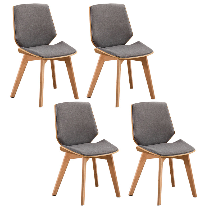 Wood Kitchen Dining Room Chair Contemporary Style Solid Back Side Chairs