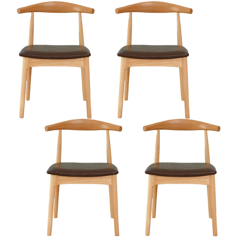 Scandinavian Rubberwood Open Side Chair Multi-color Dining Chair with 4 Legs