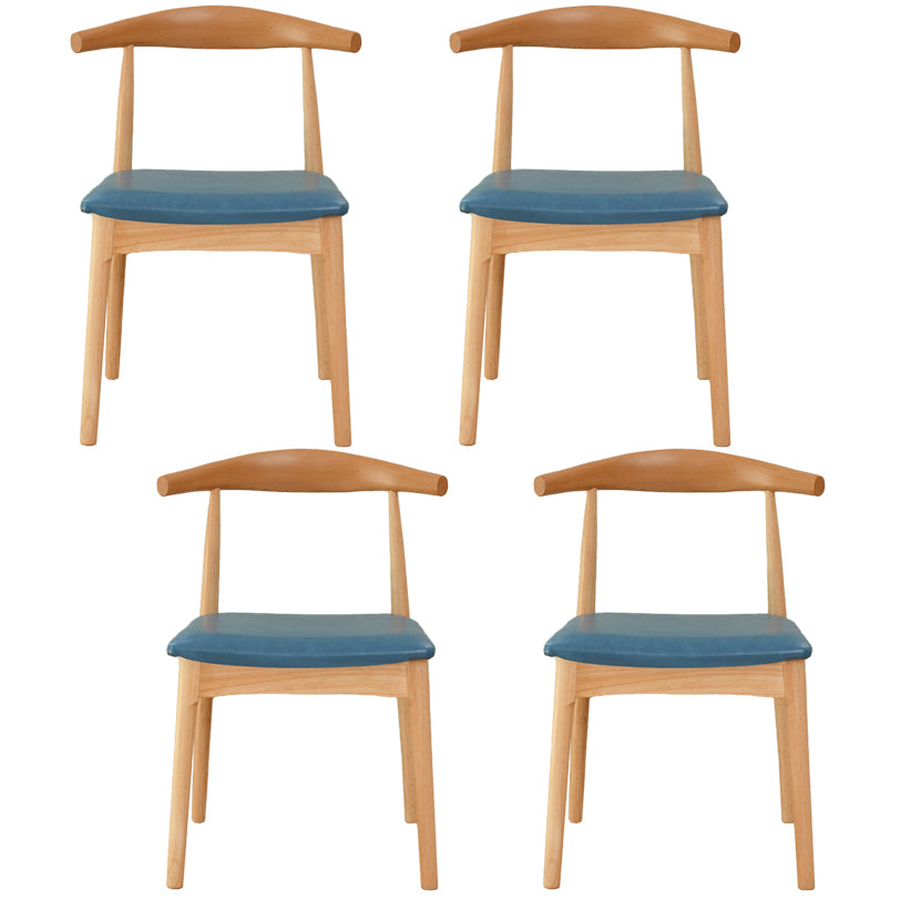 Scandinavian Rubberwood Open Side Chair Multi-color Dining Chair with 4 Legs