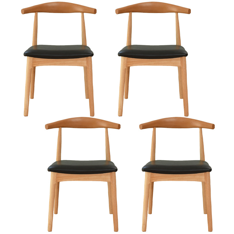 Scandinavian Rubberwood Open Side Chair Multi-color Dining Chair with 4 Legs