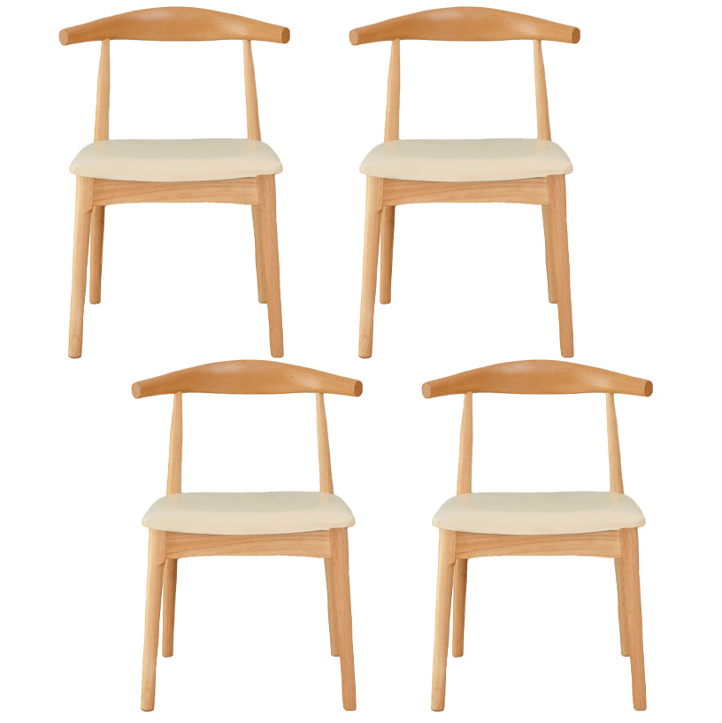 Scandinavian Rubberwood Open Side Chair Multi-color Dining Chair with 4 Legs