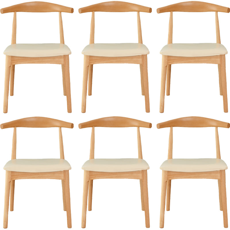 Scandinavian Rubberwood Open Side Chair Multi-color Dining Chair with 4 Legs