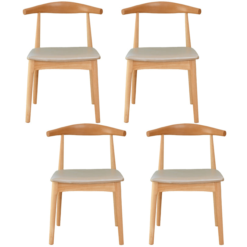 Scandinavian Rubberwood Open Side Chair Multi-color Dining Chair with 4 Legs