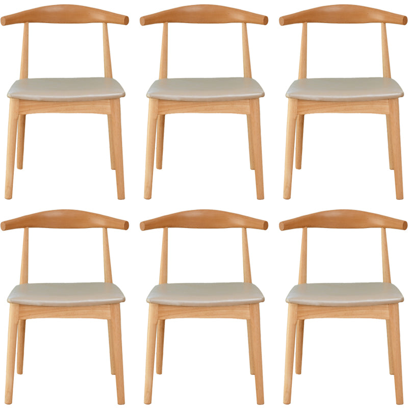 Scandinavian Rubberwood Open Side Chair Multi-color Dining Chair with 4 Legs