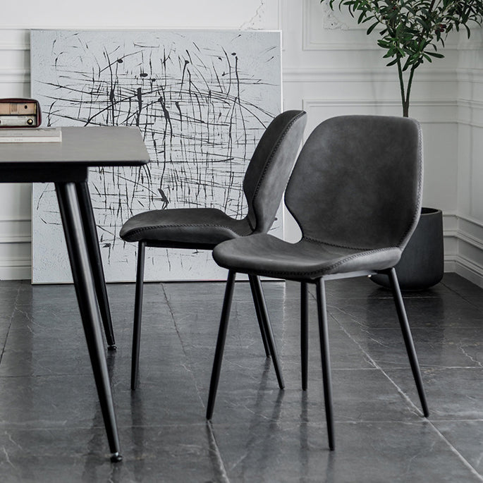 Modern Metal Kitchen Dining Side Chair Black Wingback Side Dining Side Chair