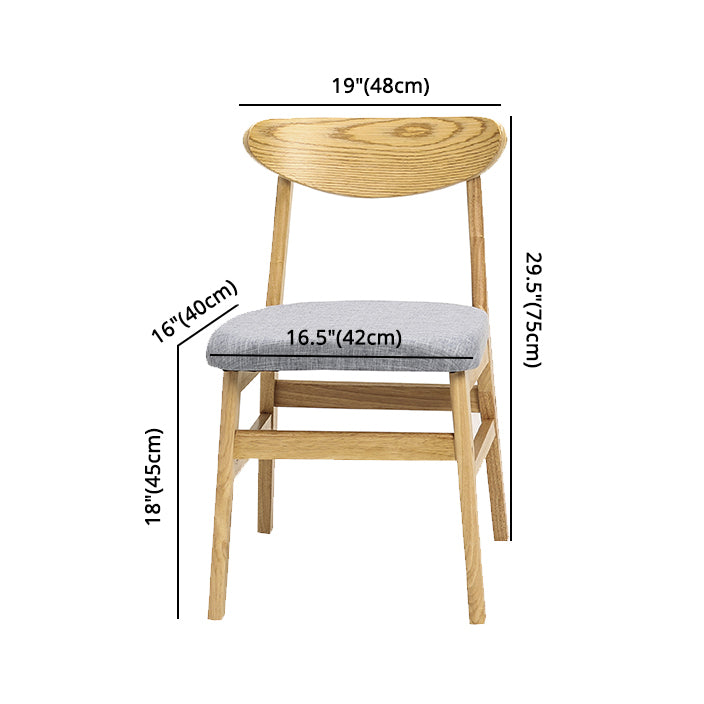 Sedia da pranzo scandinava in legno sedie da pranzo senza braccioli aperti per uso domestico