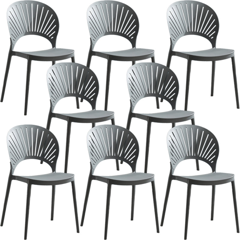 Home Contemporary Side Chair Open Back Shell-shaped Plastic Dining Room Chair