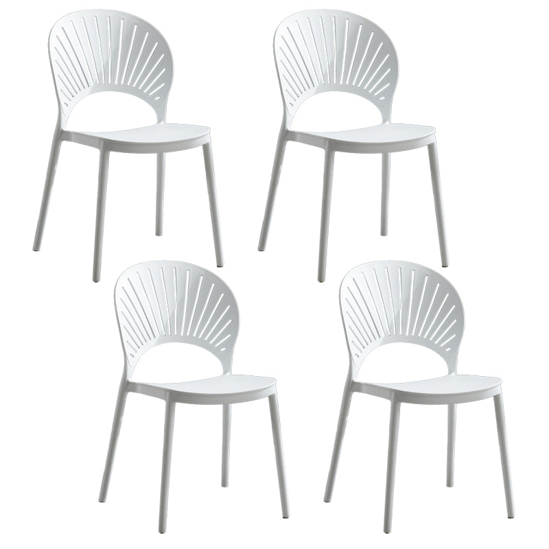 Home Contemporary Side Chair Open Back Shell-shaped Plastic Dining Room Chair