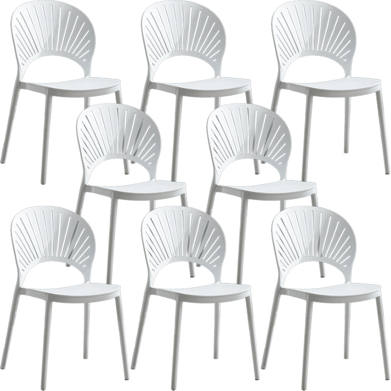 Home Contemporary Side Chair Open Back Shell-shaped Plastic Dining Room Chair