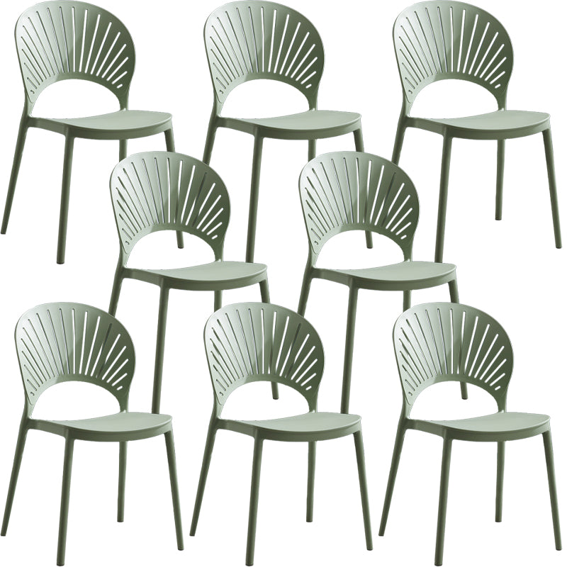 Home Contemporary Side Chair Open Back Shell-shaped Plastic Dining Room Chair