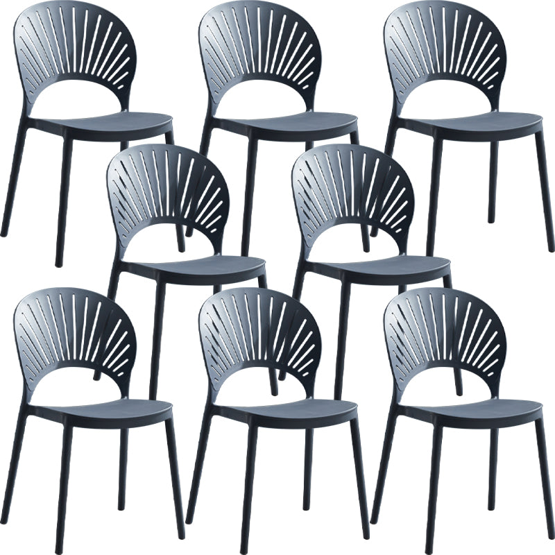 Home Contemporary Side Chair Open Back Shell-shaped Plastic Dining Room Chair