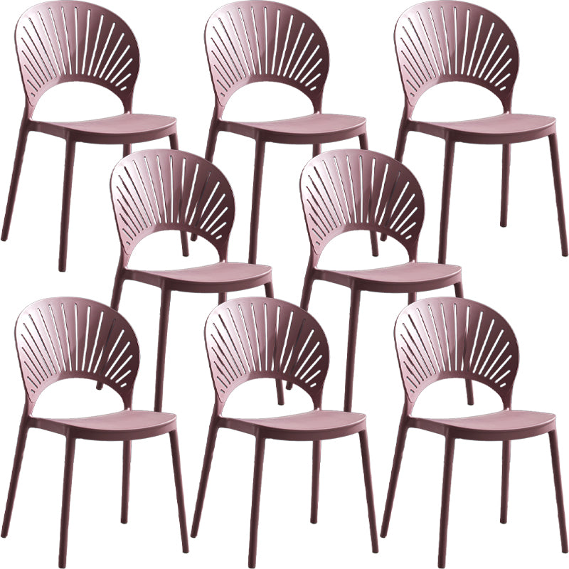 Home Contemporary Side Chair Open Back Shell-shaped Plastic Dining Room Chair