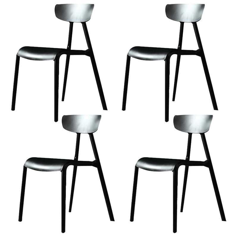 Home Contemporary Side Chair Open Back Plastic Armless Dining Room Chair