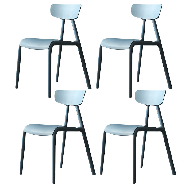 Home Contemporary Side Chair Open Back Plastic Armless Dining Room Chair