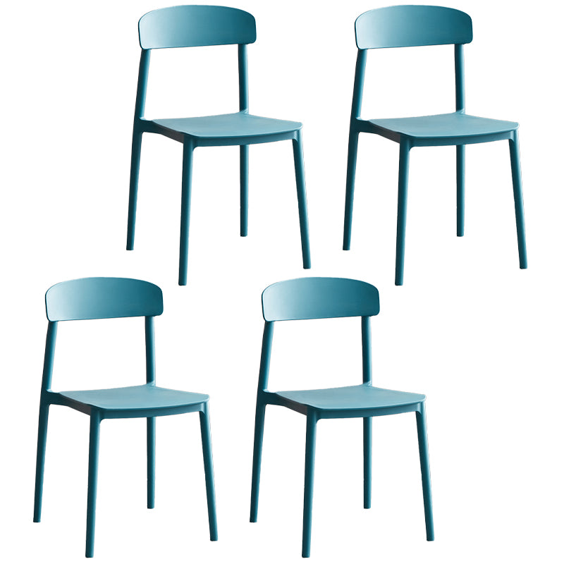 Contemporary Home Side Chair Open Back Plastic Stackable Dining Room Chair