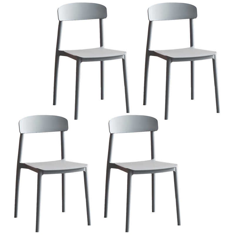 Contemporary Home Side Chair Open Back Plastic Stackable Dining Room Chair