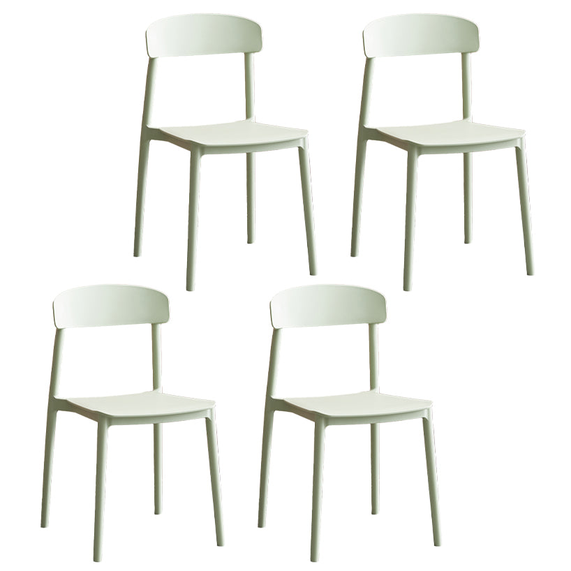 Contemporary Home Side Chair Open Back Plastic Stackable Dining Room Chair