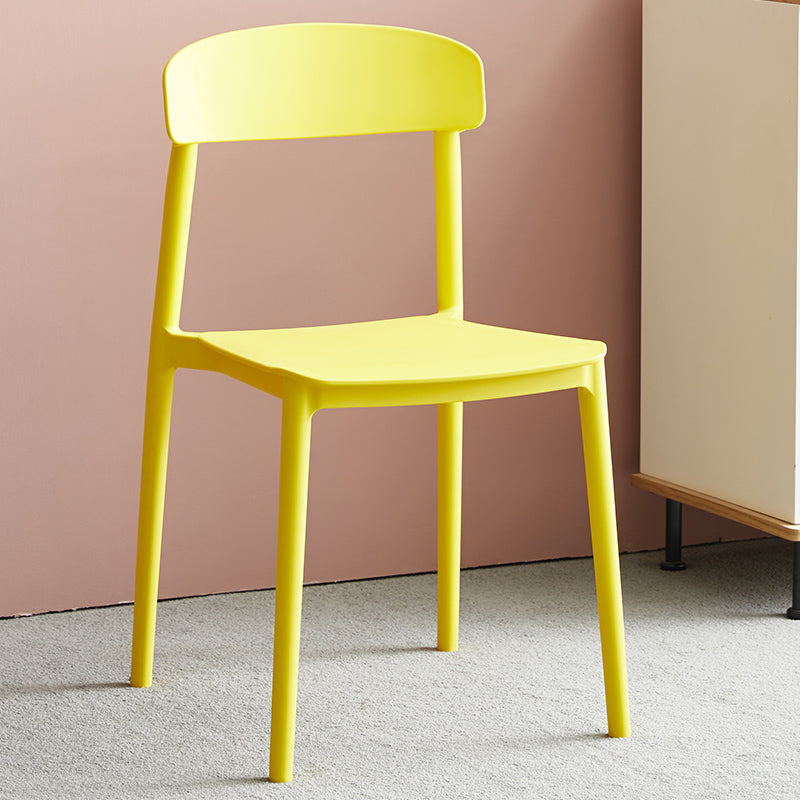 Contemporary Home Side Chair Open Back Plastic Stackable Dining Room Chair