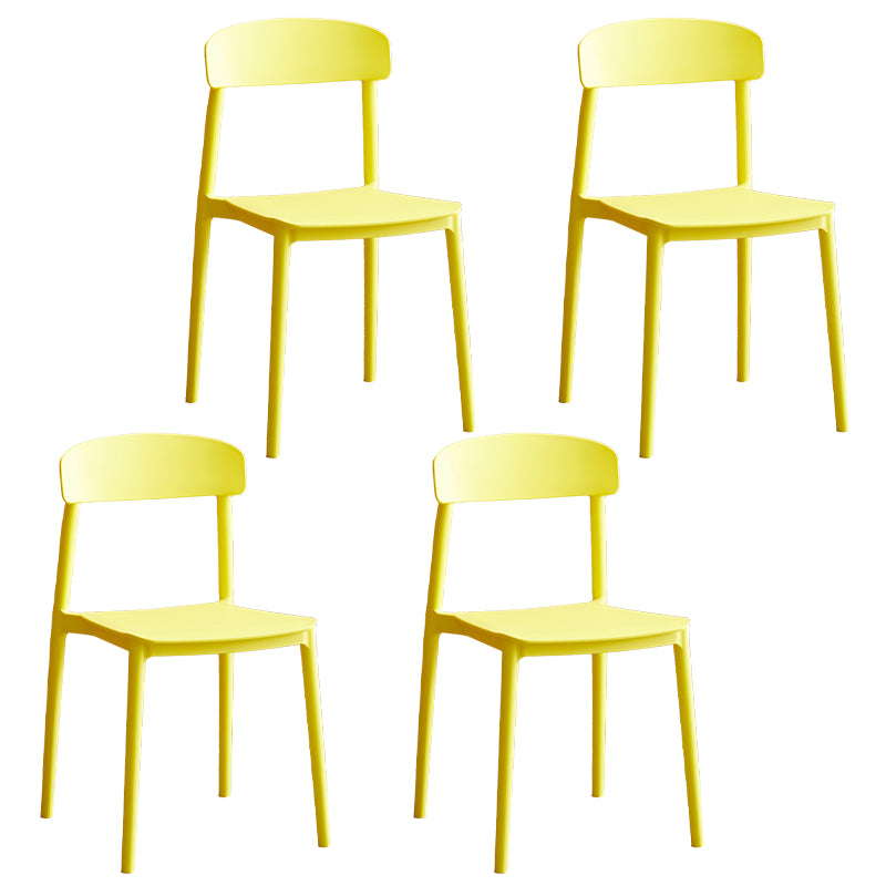 Contemporary Home Side Chair Open Back Plastic Stackable Dining Room Chair