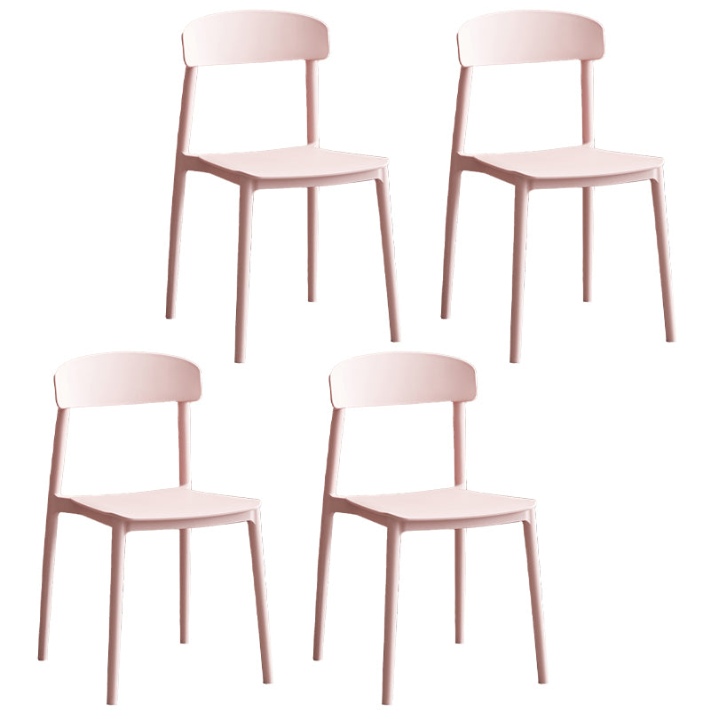 Contemporary Home Side Chair Open Back Plastic Stackable Dining Room Chair