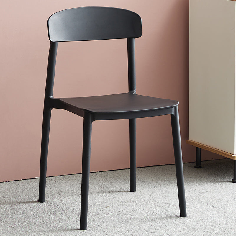 Contemporary Home Side Chair Open Back Plastic Stackable Dining Room Chair