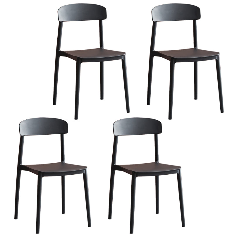 Contemporary Home Side Chair Open Back Plastic Stackable Dining Room Chair