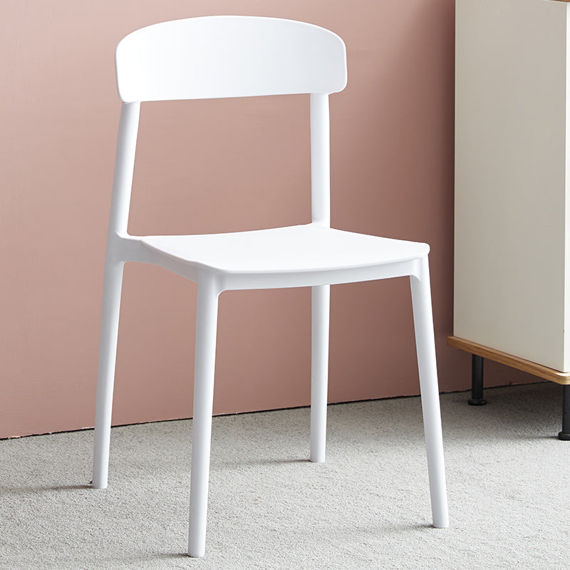 Contemporary Home Side Chair Open Back Plastic Stackable Dining Room Chair