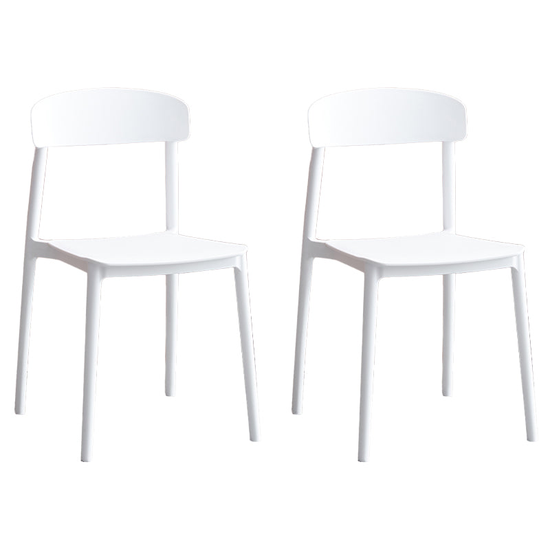 Contemporary Home Side Chair Open Back Plastic Stackable Dining Room Chair