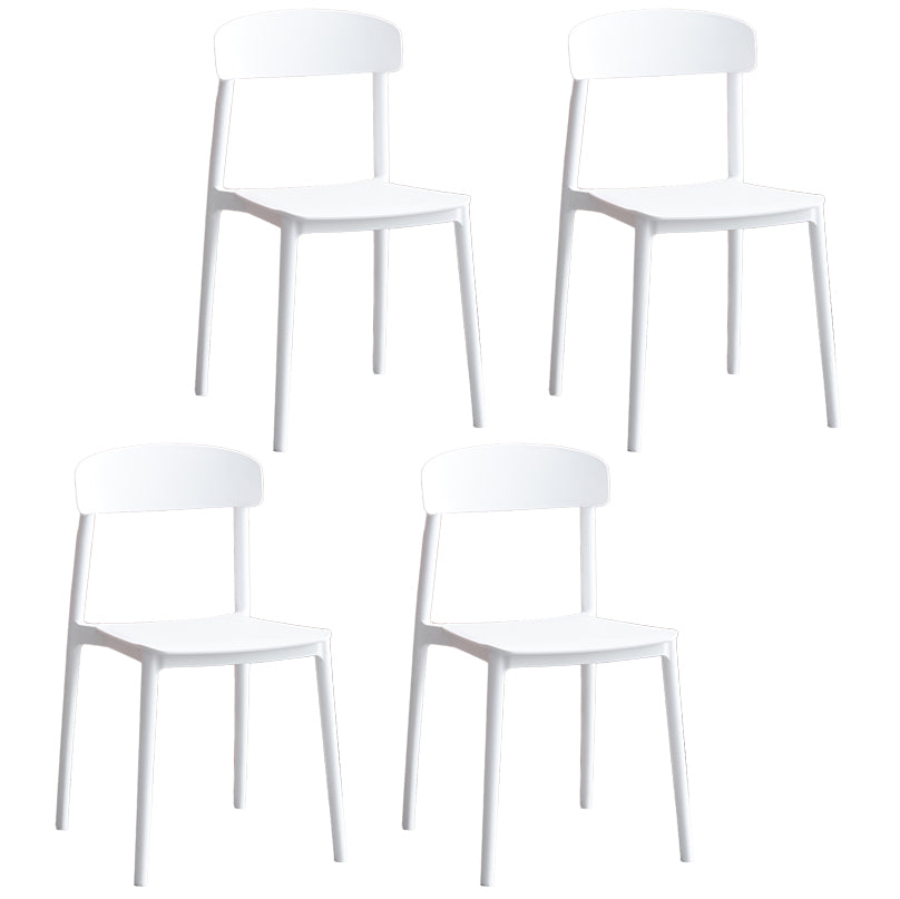 Contemporary Home Side Chair Open Back Plastic Stackable Dining Room Chair