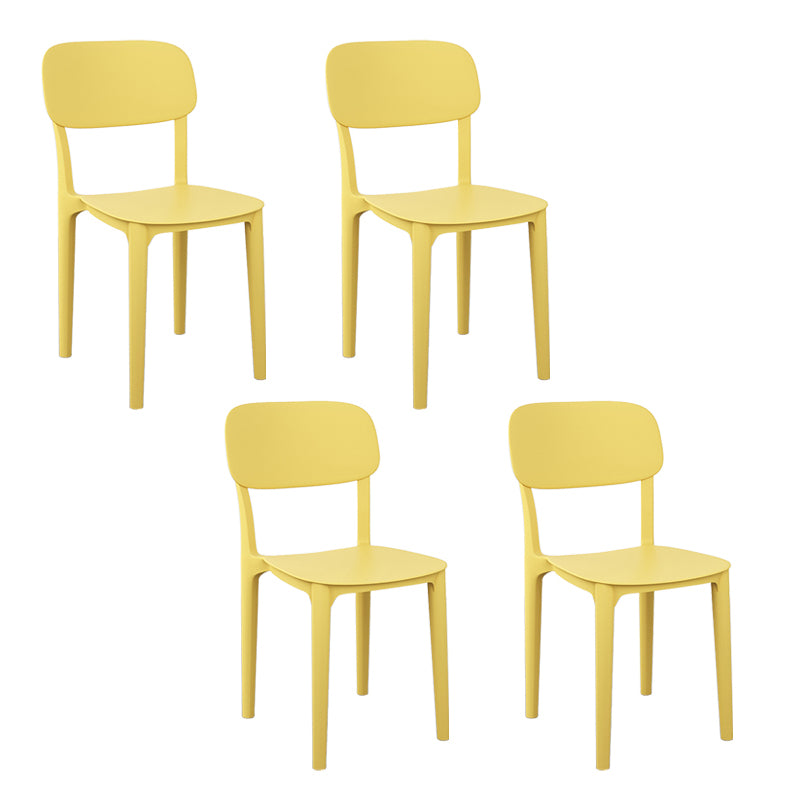 Plastic Dining Chair Modern Kitchen Side Chair 17'' Wide Open Back Dining Side Chair