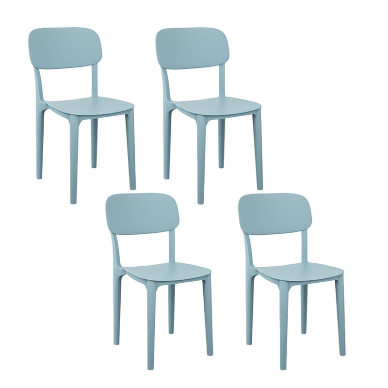 Plastic Dining Chair Modern Kitchen Side Chair 17'' Wide Open Back Dining Side Chair