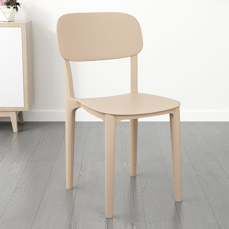 Plastic Dining Chair Modern Kitchen Side Chair 17'' Wide Open Back Dining Side Chair