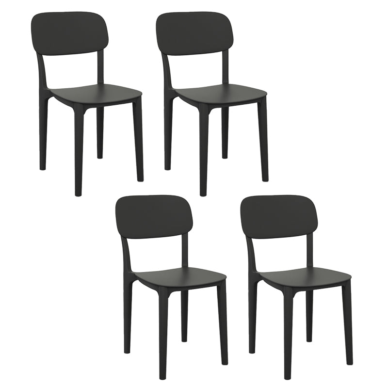 Plastic Dining Chair Modern Kitchen Side Chair 17'' Wide Open Back Dining Side Chair