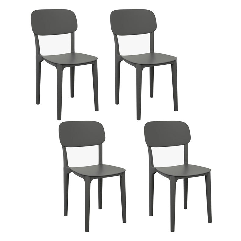 Plastic Dining Chair Modern Kitchen Side Chair 17'' Wide Open Back Dining Side Chair