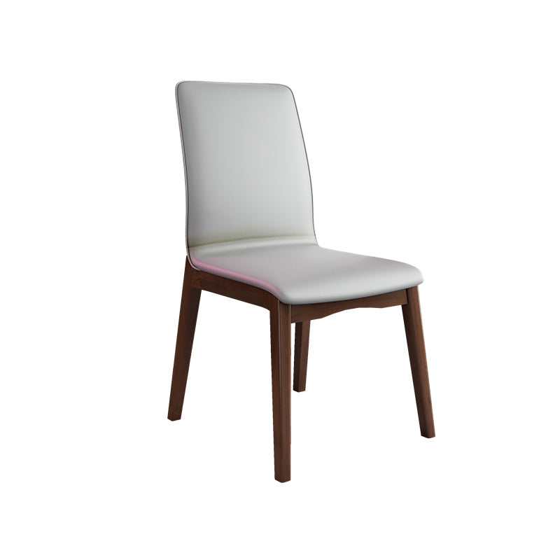 Modern Kitchen Leather Square Dining Chairs Parsons Chair with Wood Legs