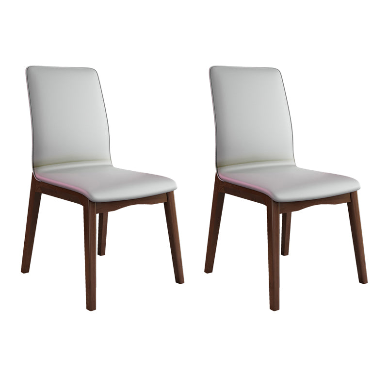 Modern Kitchen Leather Square Dining Chairs Parsons Chair with Wood Legs