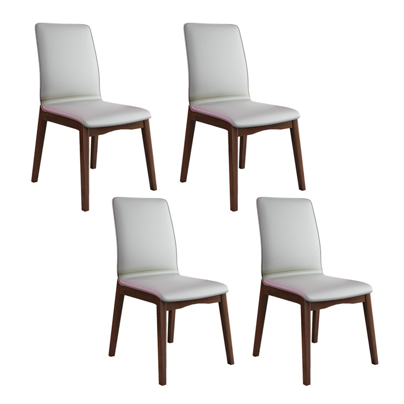 Modern Kitchen Leather Square Dining Chairs Parsons Chair with Wood Legs