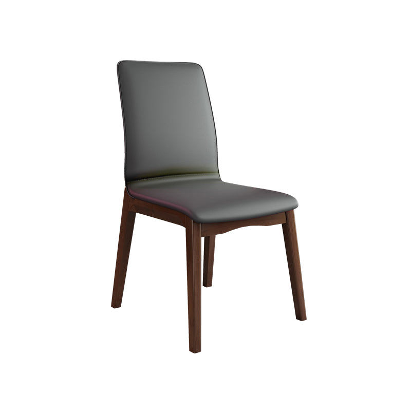 Modern Kitchen Leather Square Dining Chairs Parsons Chair with Wood Legs